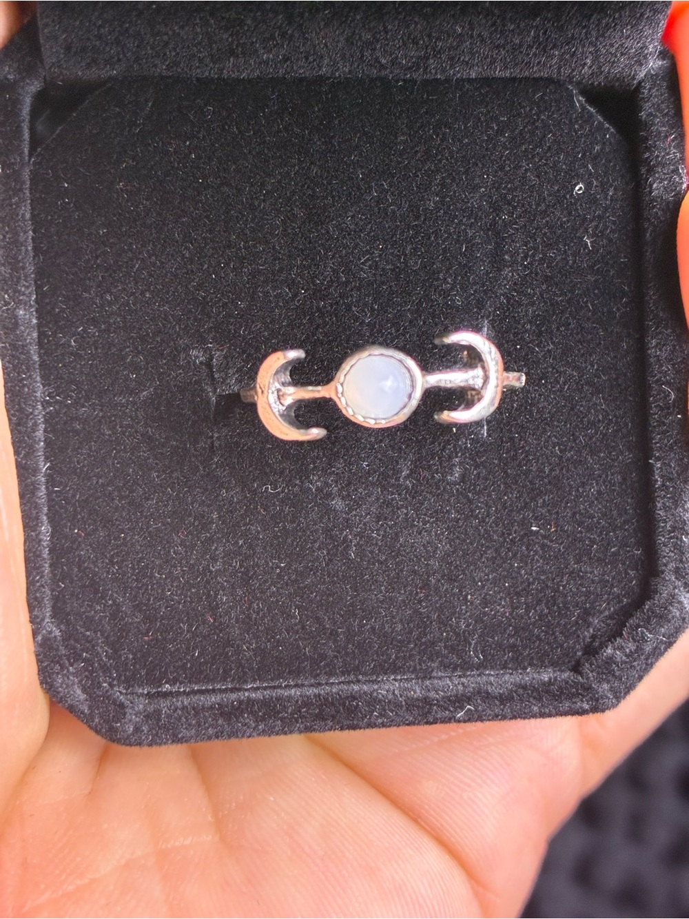 Lote 4 Moonstone Triple Moon Ring - Silver